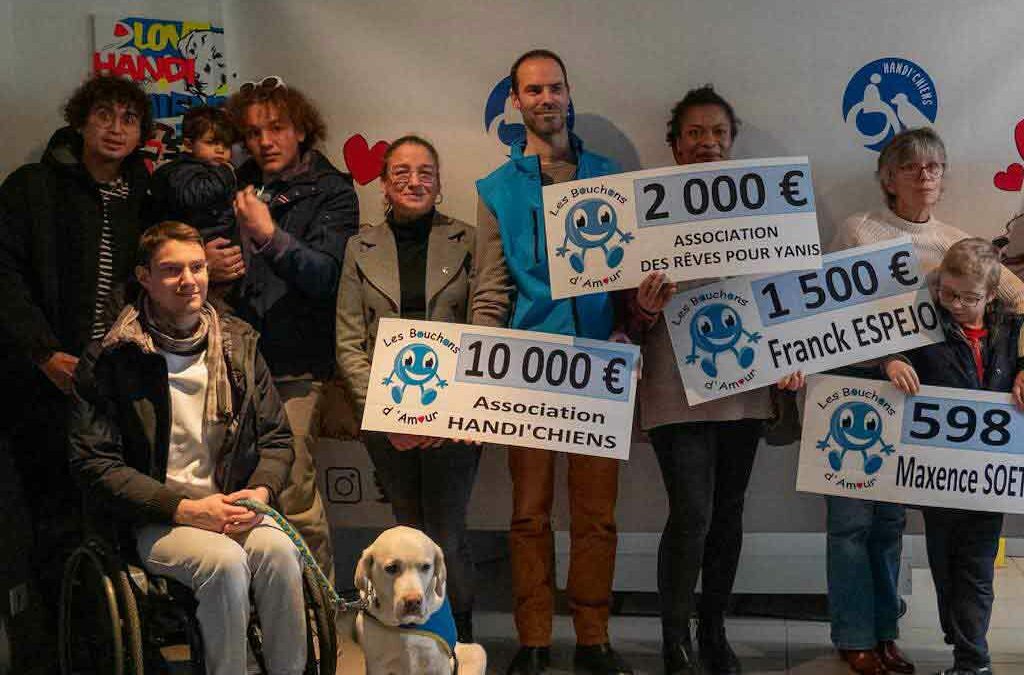 Remise de 4 chèques bouchons d’amour dans le rhône (69)